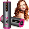 Wireless Wave Curler with LED Display - USB Rechargeable, Adjustable Temperature, Automatic Rotating Design for Perfect Curls & Styling - Essential Travel Accessory, for Autumn Digital Hair Curler